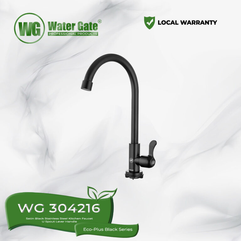 Water Gate WG 304216 Satin Black Stainless Steel Kitchen Faucet U